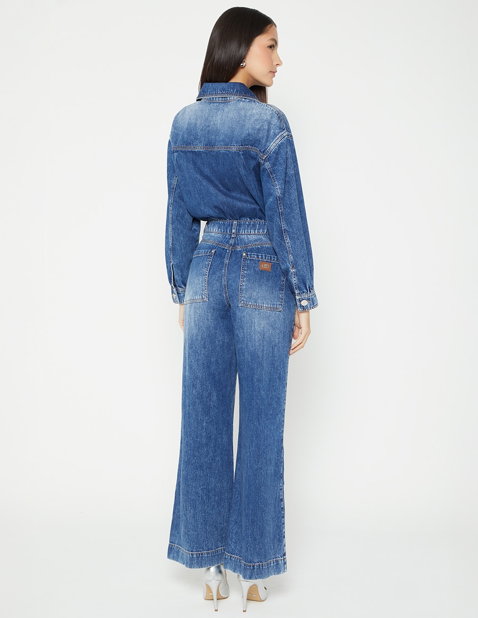 Jumpsuit de mezclilla casual para mujer 4