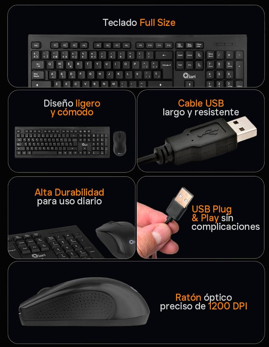 Mouse y teclado QKX-WRESP-01-BK 5
