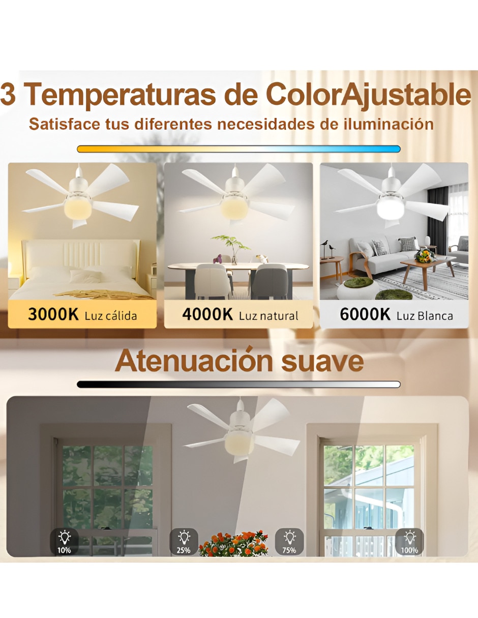 Ventilador de techo con control remoto 3 velocidades 2