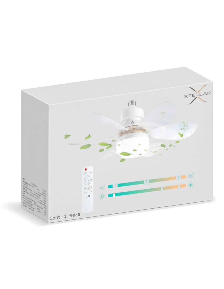 Ventilador de techo con control remoto 3 velocidades 4