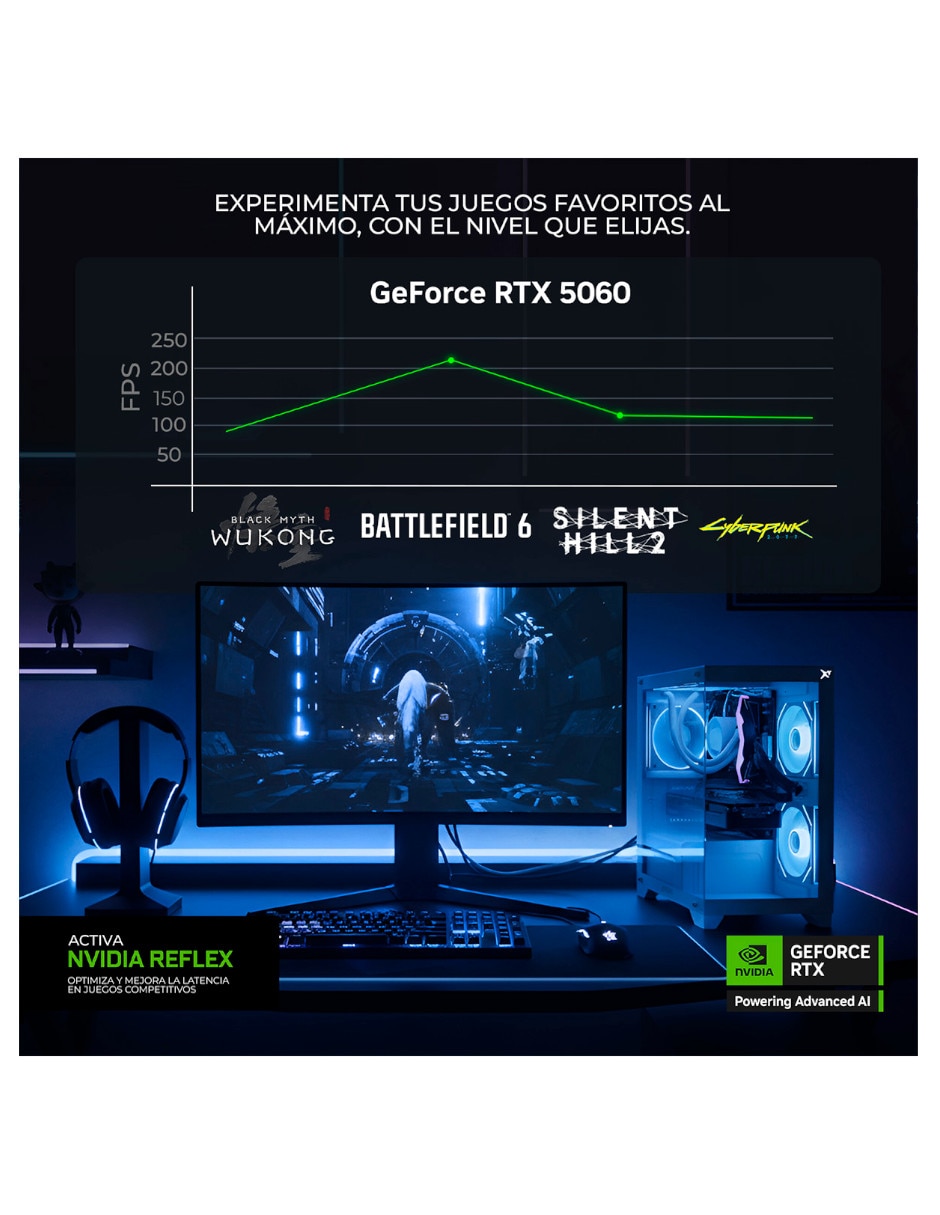Computadora gamer Intel Core Ultra 9 NVIDIA GeForce RTX 5060 16 GB RAM 1 TB SSD 2