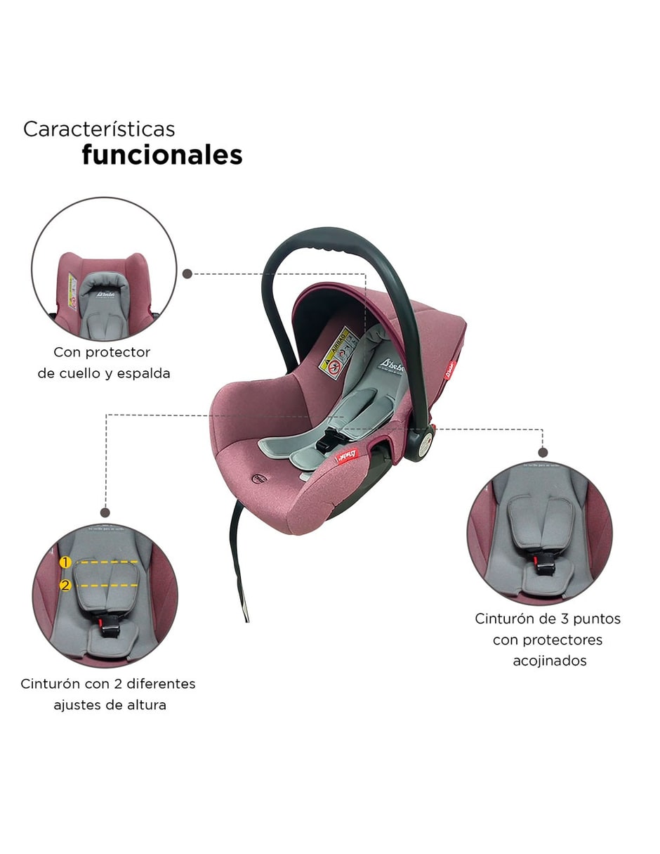 Autoasiento compatible con cinturones de seguridad de auto estándar de 3 puntos autoasientos portabebé 2