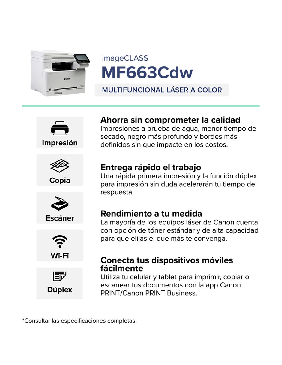 Impresora multifuncional 6928C012AA de Láser Inalámbrica a color 4