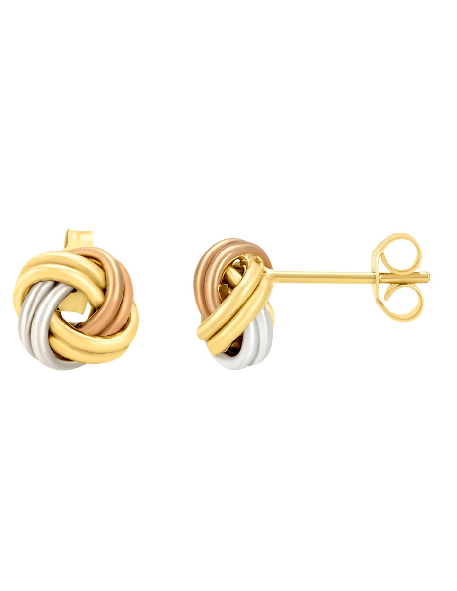 Broqueles de nudo de oro 14 K con acabado brillante Broqueles de nudo de oro 14 K con acabado brillante