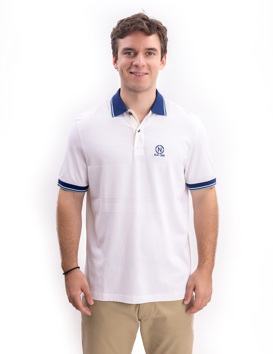 Playera nautica jeans cuello polo para hombre