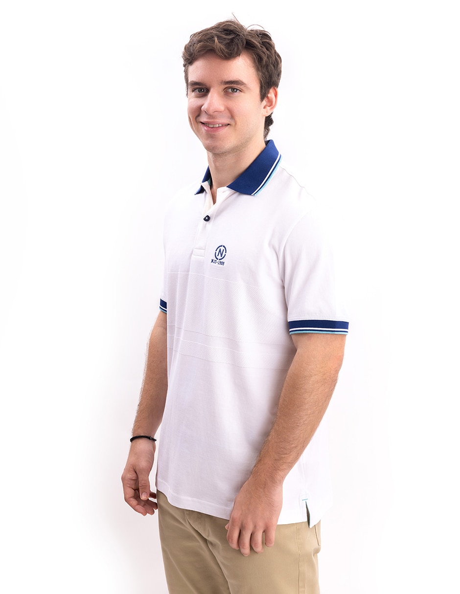 Playera nautica jeans cuello polo para hombre