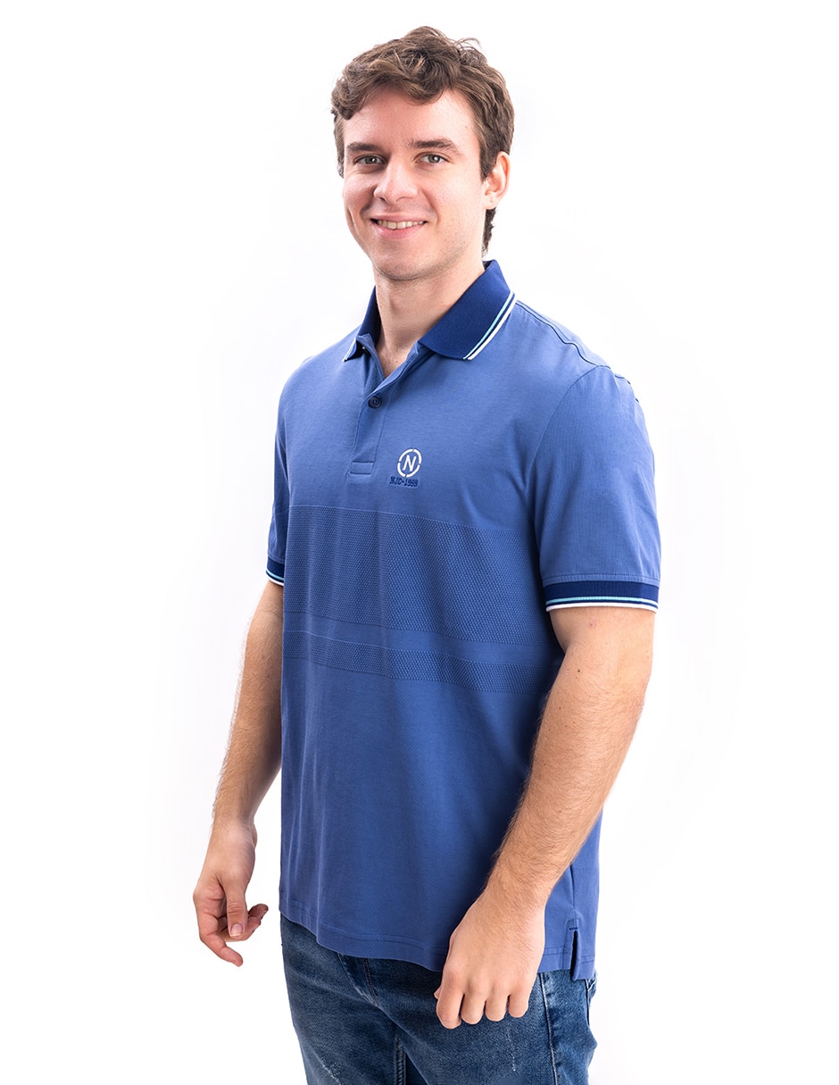 Playera nautica jeans cuello polo para hombre