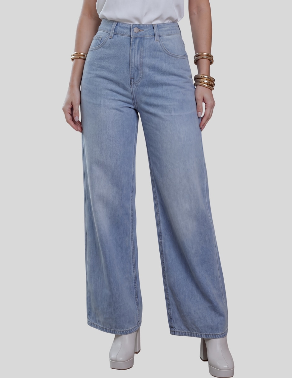 Pantalón Regular Jeans Barrel Leg para Mujer