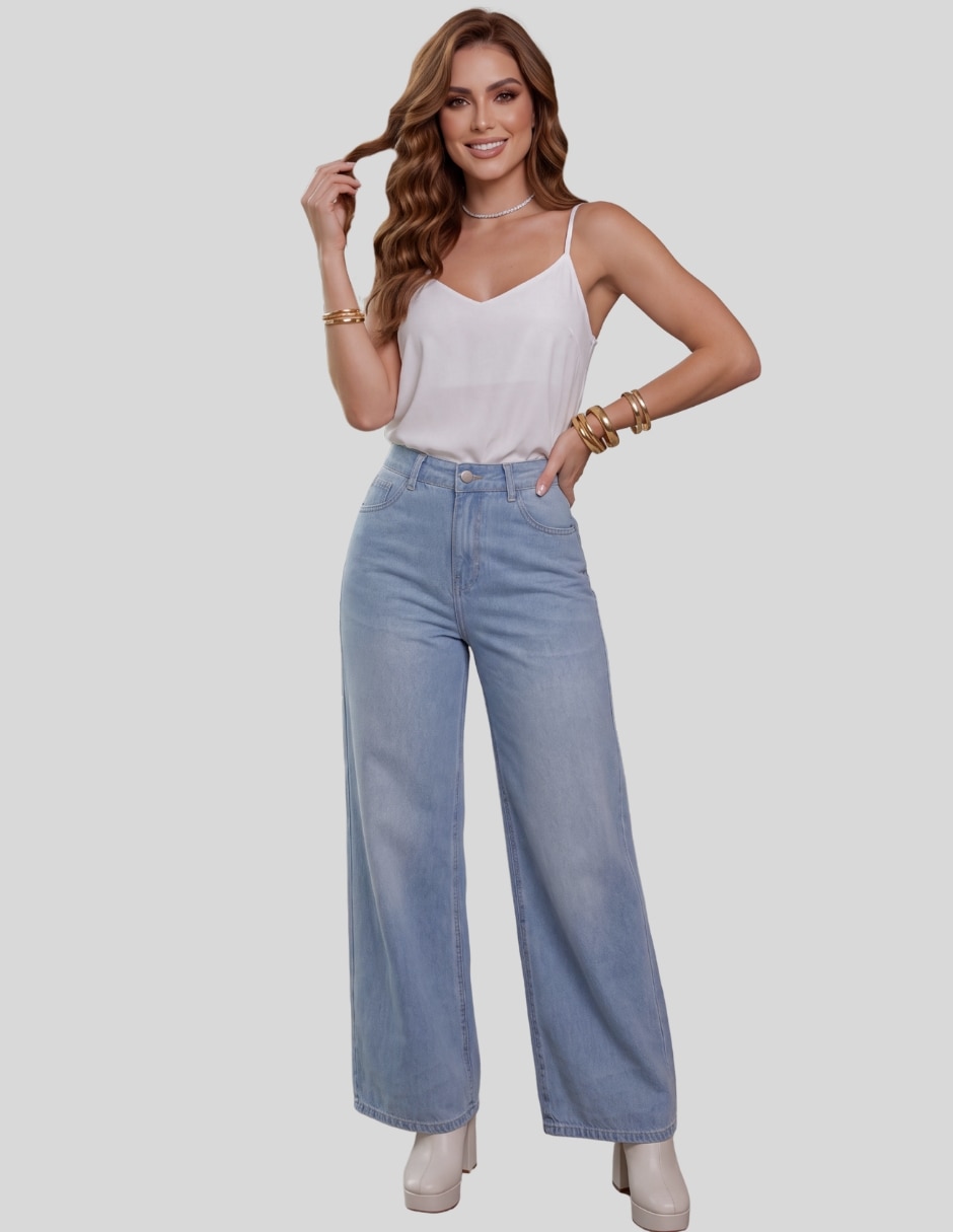 Pantalón Regular Jeans Barrel Leg para Mujer 2