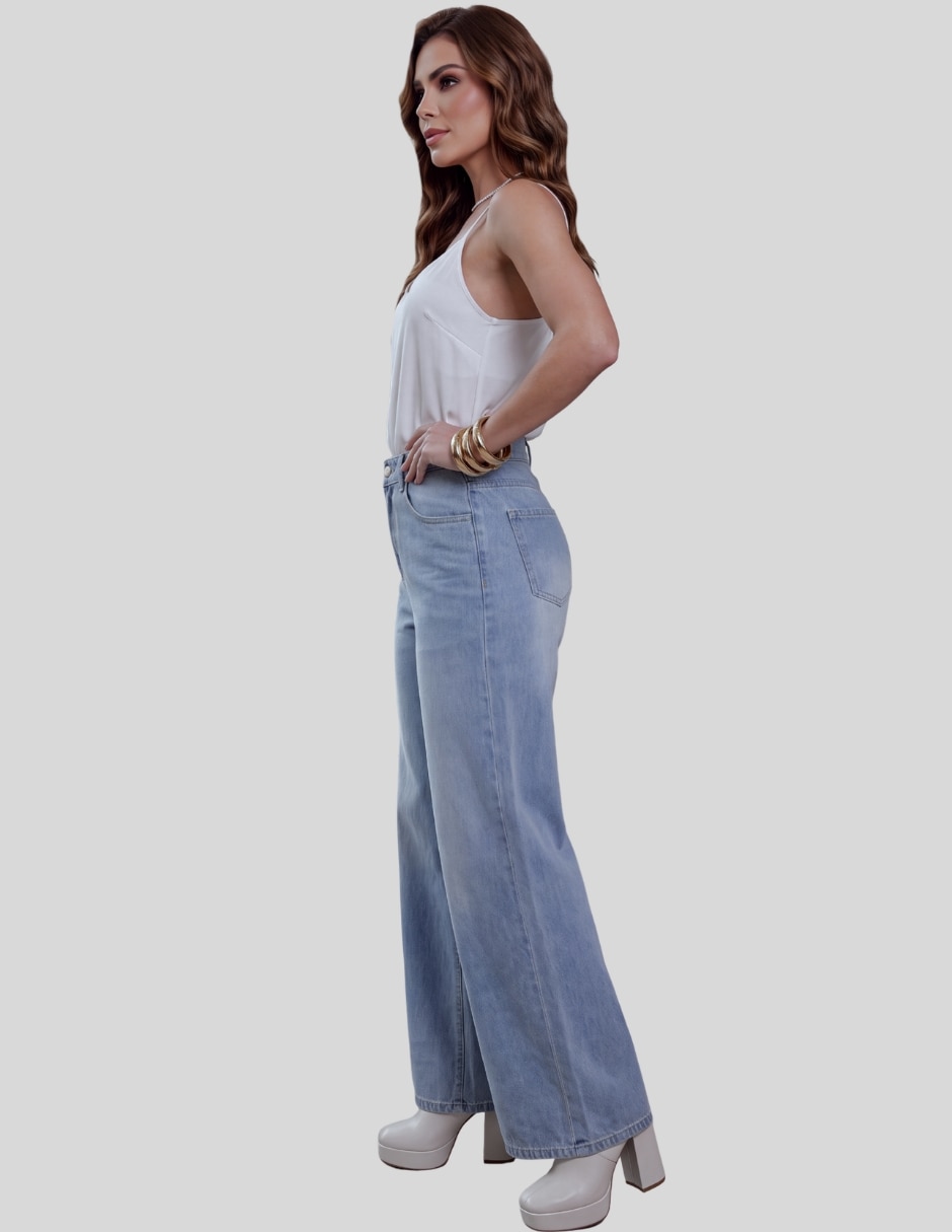 Pantalón Regular Jeans Barrel Leg para Mujer 4