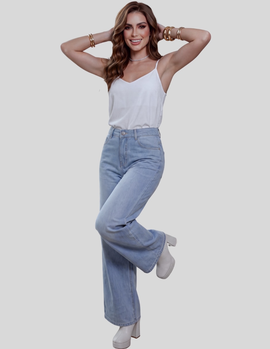 Pantalón Regular Jeans Barrel Leg para Mujer 5