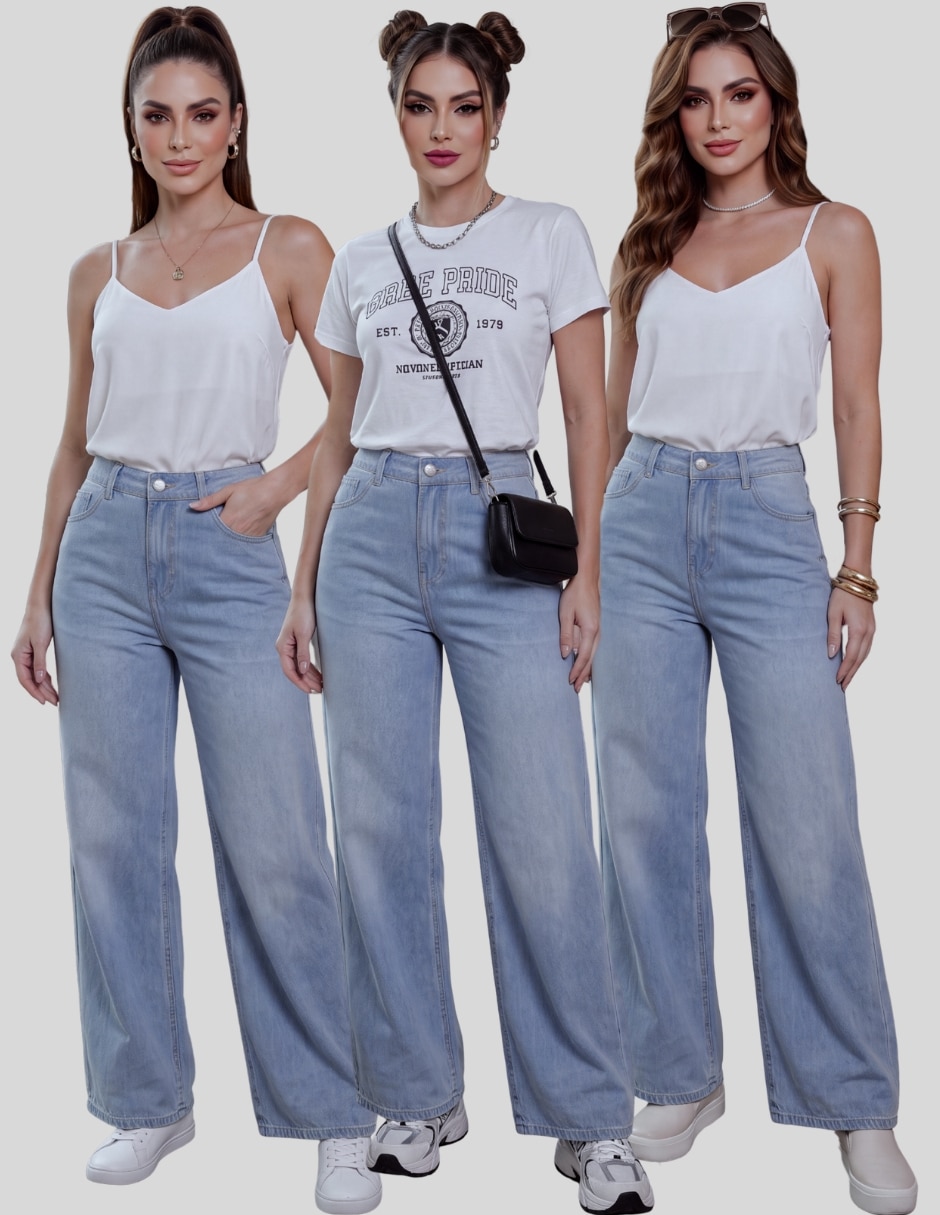 Pantalón Regular Jeans Barrel Leg para Mujer 7