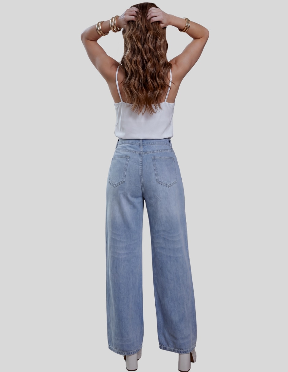 Pantalón Regular Jeans Barrel Leg para Mujer 8