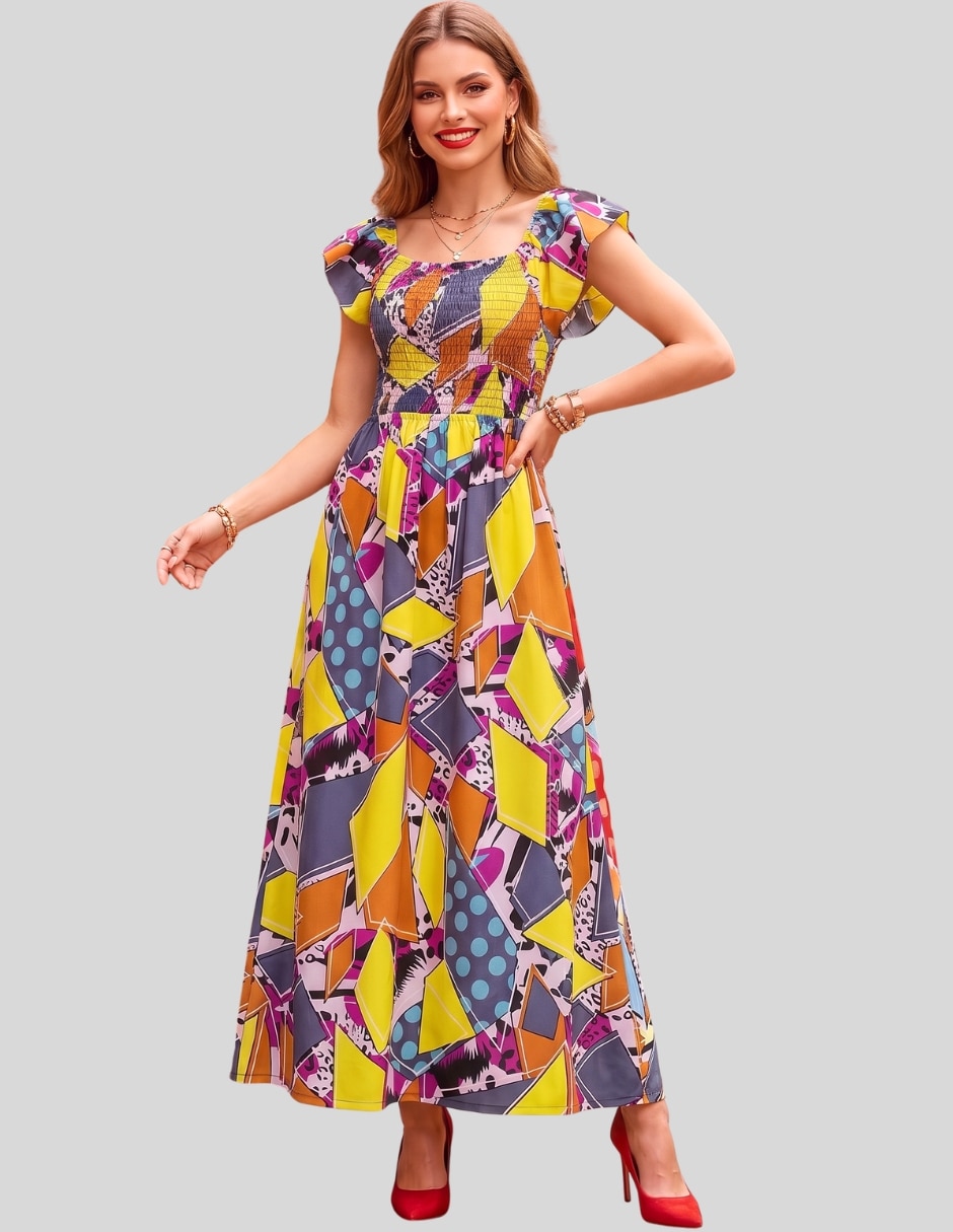 Vestido maxi casual malabis para mujer