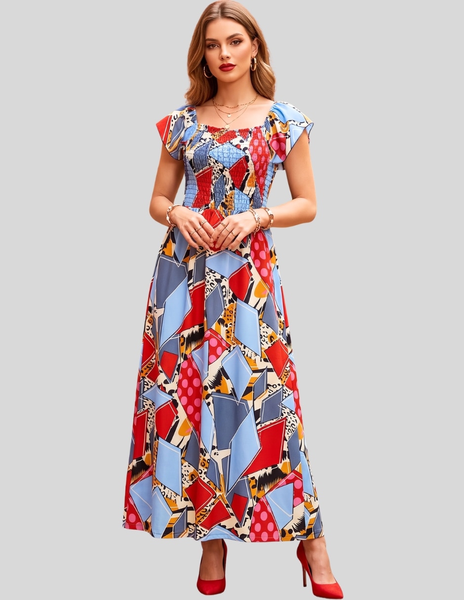 Vestido maxi casual malabis para mujer