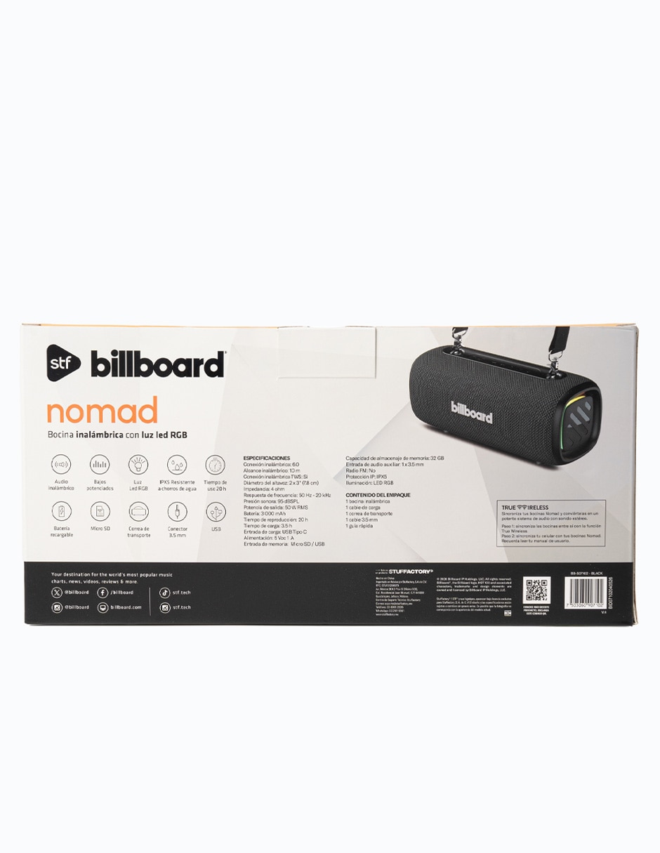 Bocina portátil Nomad Bluetooth 11