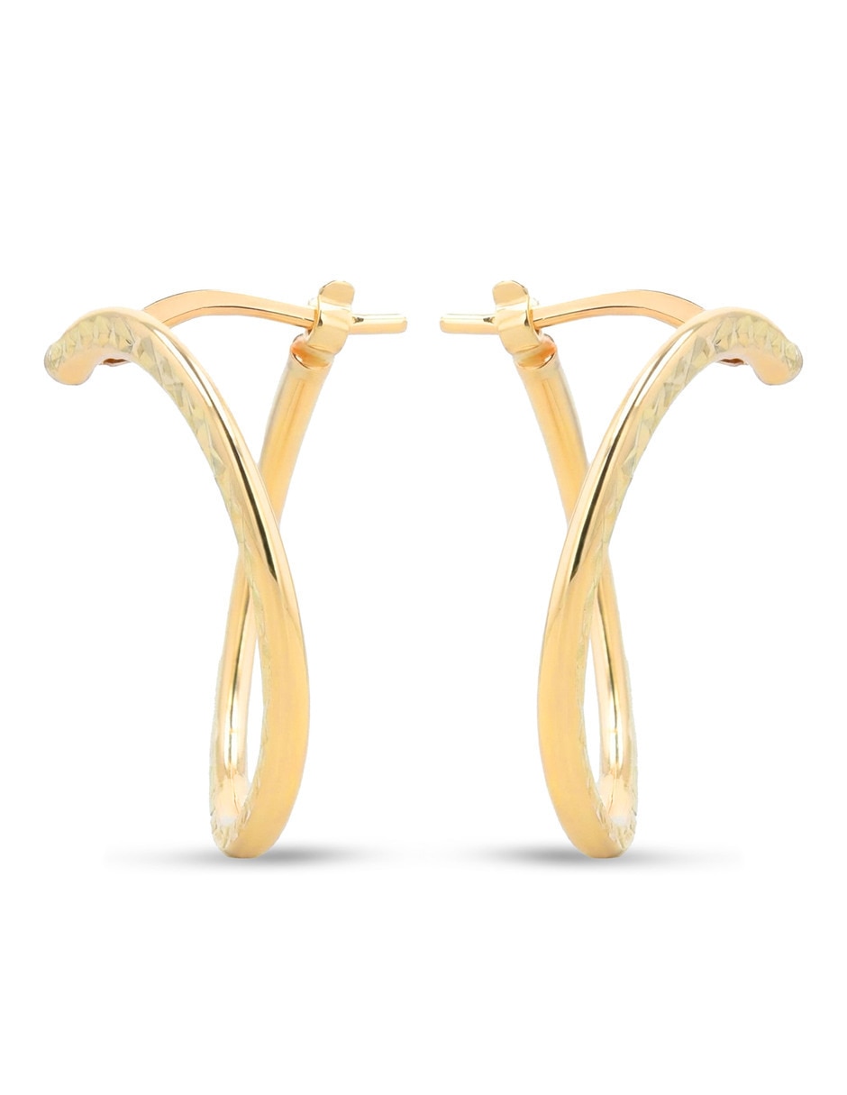 Arracadas Joyerias Bizzarro de oro amarillo 10 K con acabado brillante