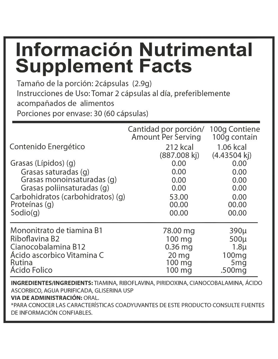 Complejo B con Vitamina C B500 Plus de 60 cápsulas 2