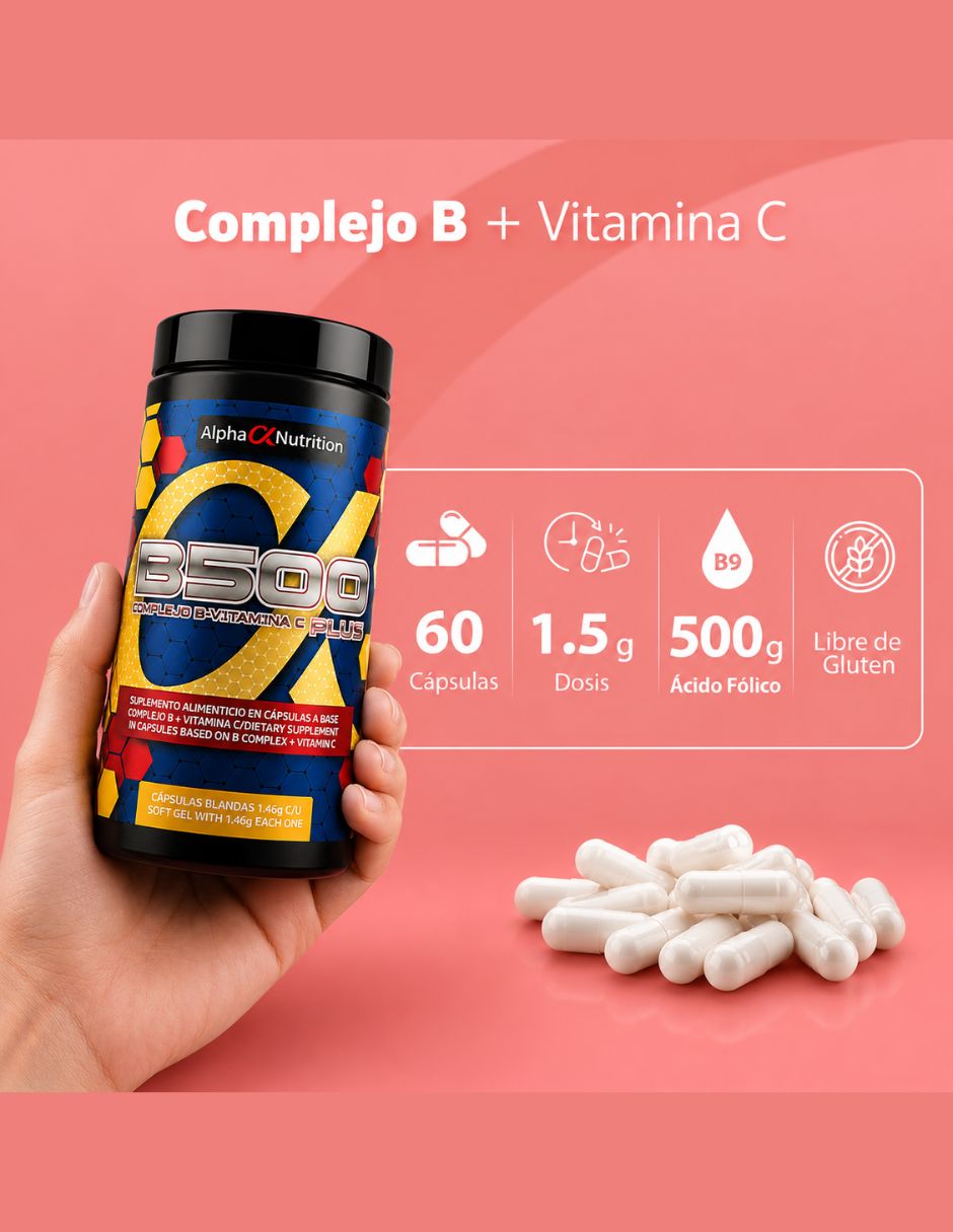 Complejo B con Vitamina C B500 Plus de 60 cápsulas Complejo B con Vitamina C B500 Plus de 60 cápsulas