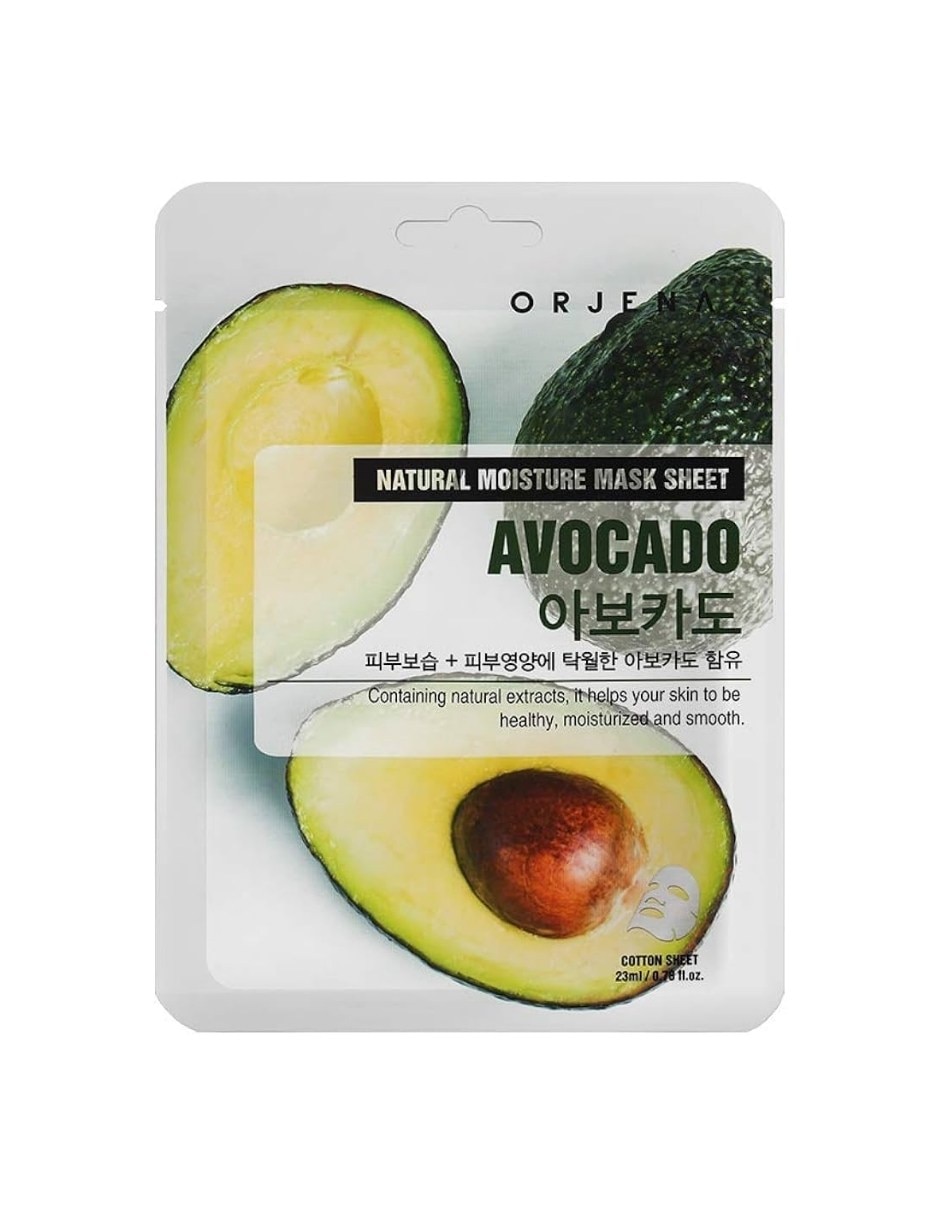 Set mascarilla facial Natural Celulosa Aguacate para nutrir Orjena 23 ml 7