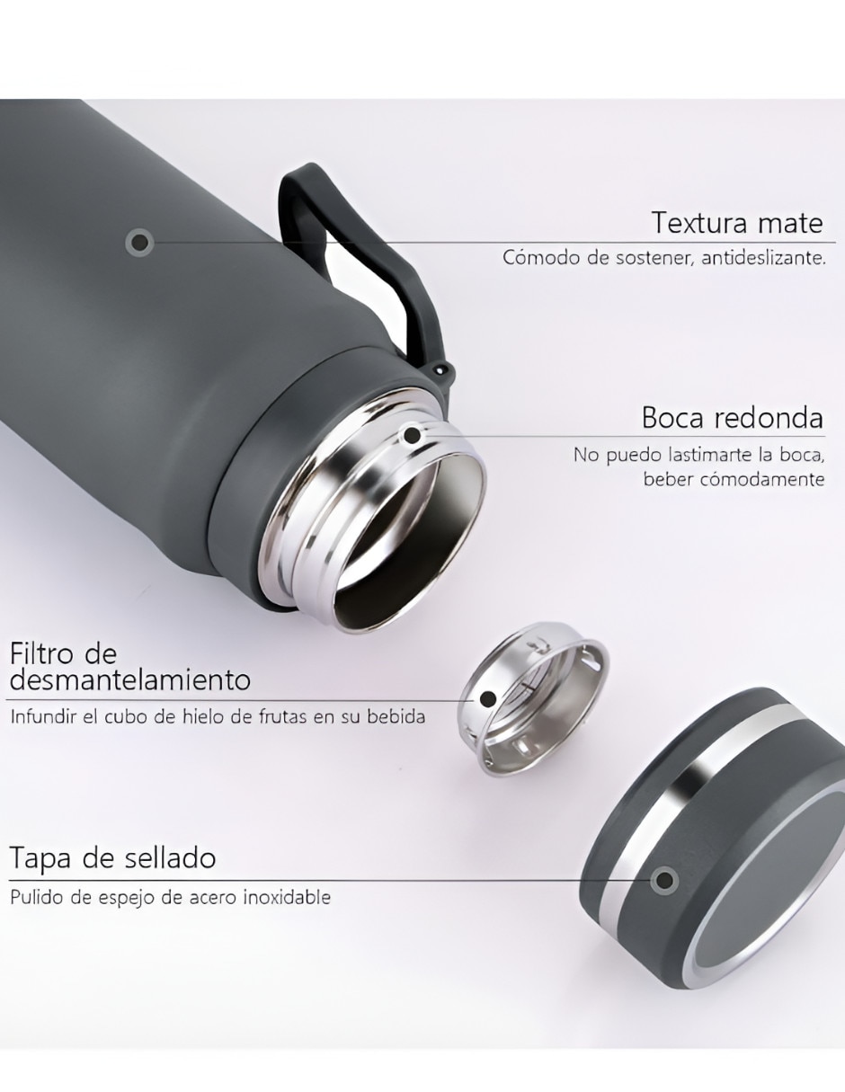 Termo Xtellar de acero inoxidable con tapa rosca 1 L
