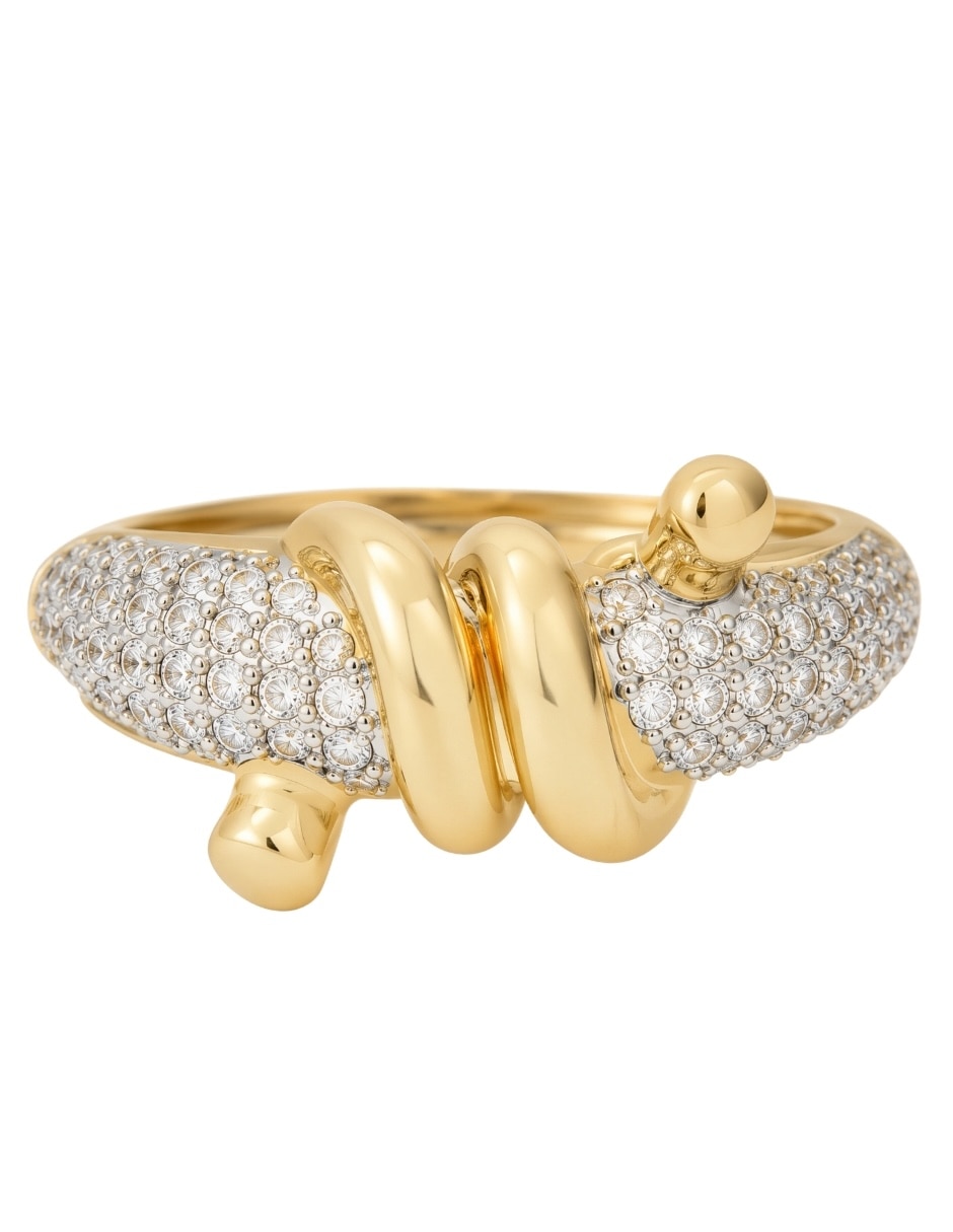 Anillo yoiko nexo zirconia baño de oro