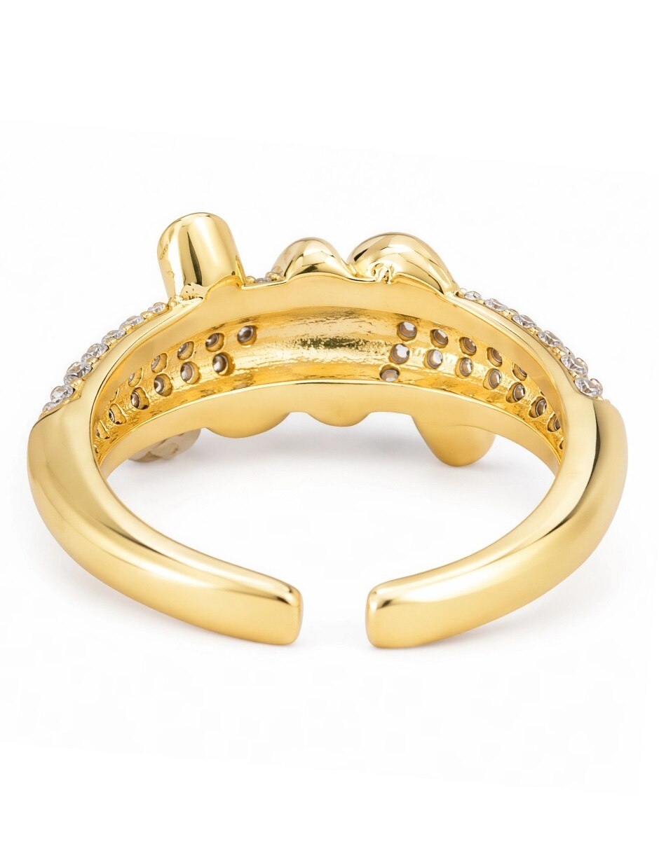 Anillo yoiko nexo zirconia baño de oro