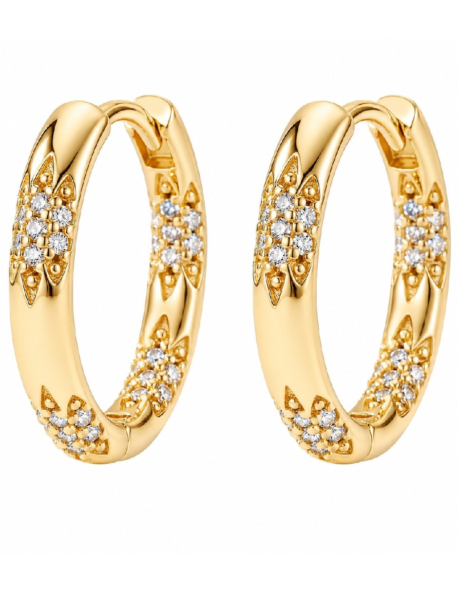 Arracadas de oro 14 K con acabado brillante Arracadas de oro 14 K con acabado brillante