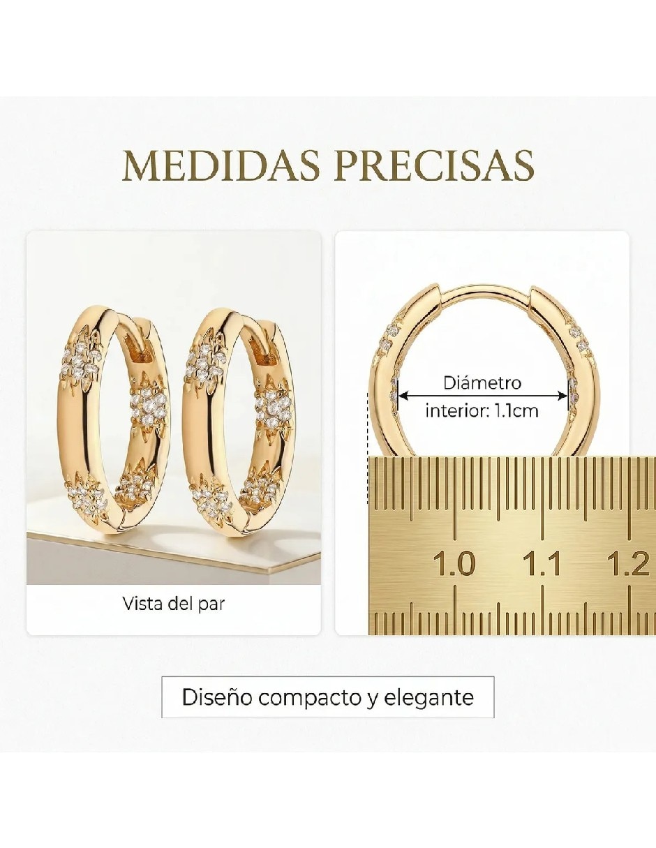 Arracadas de oro 14 K con acabado brillante 5