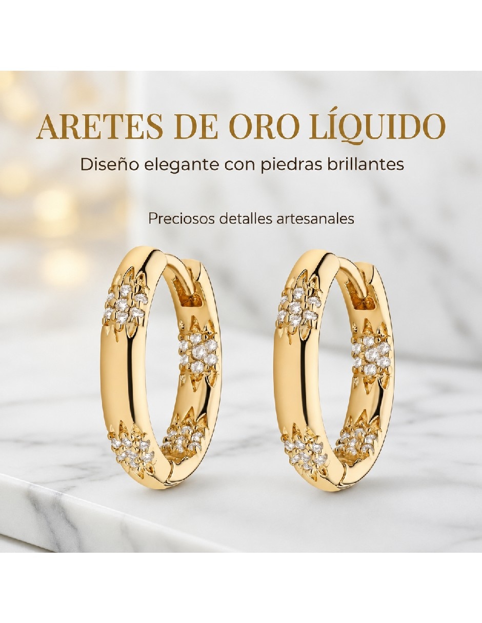 Arracadas de oro 14 K con acabado brillante 4