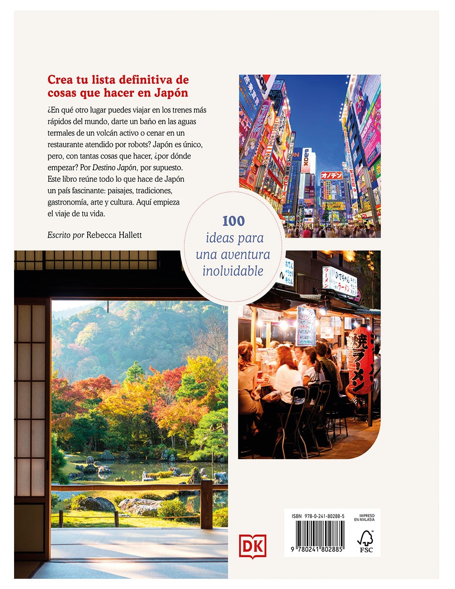 Libro destino japón (guías visuales. Viajes para regalar) de dk