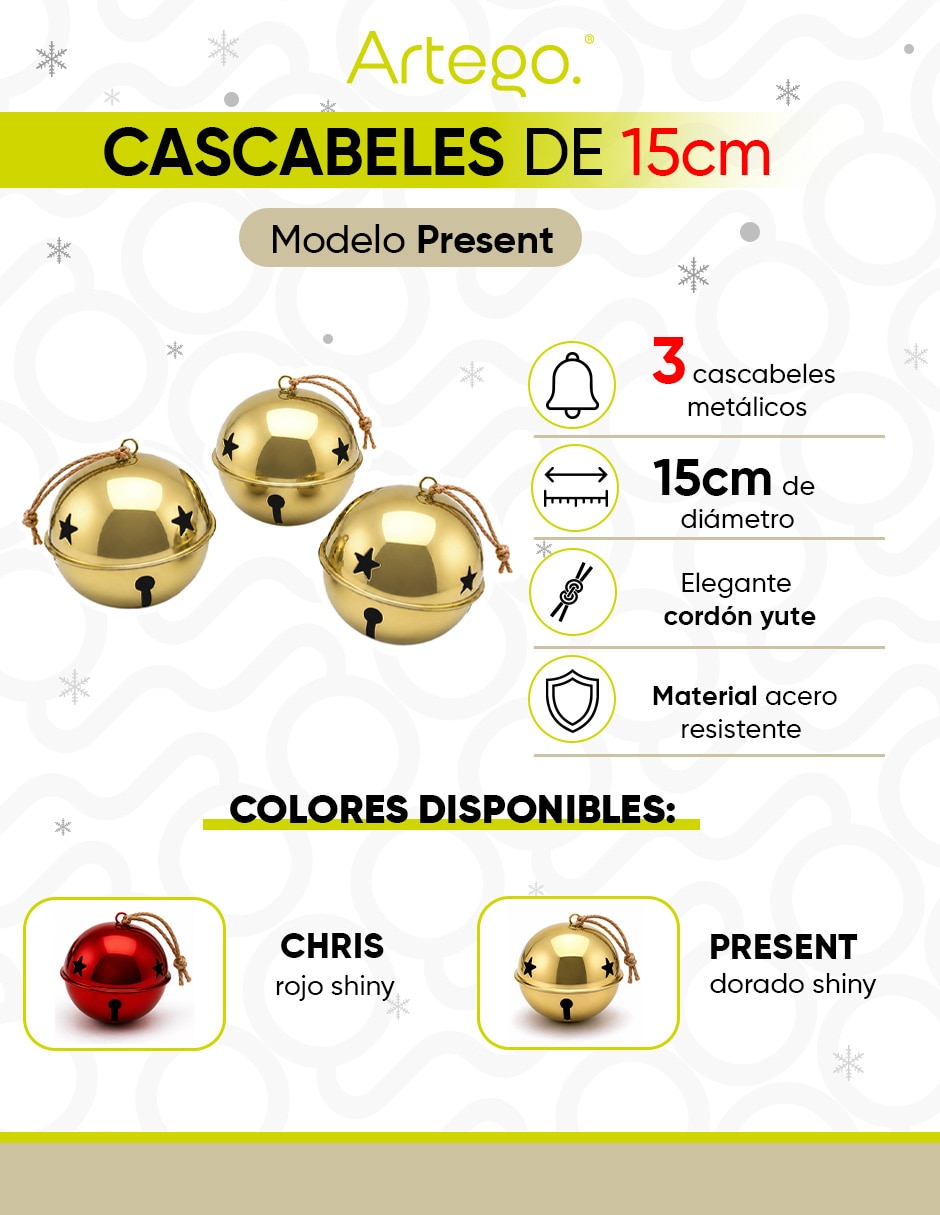 Set cascabeles navideños esferas 6