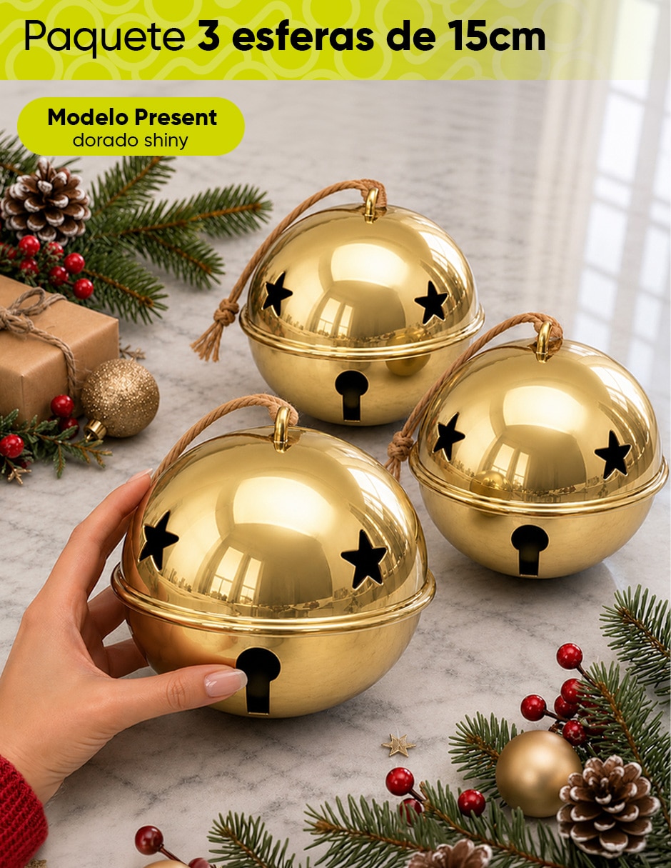 Set cascabeles navideños esferas 2