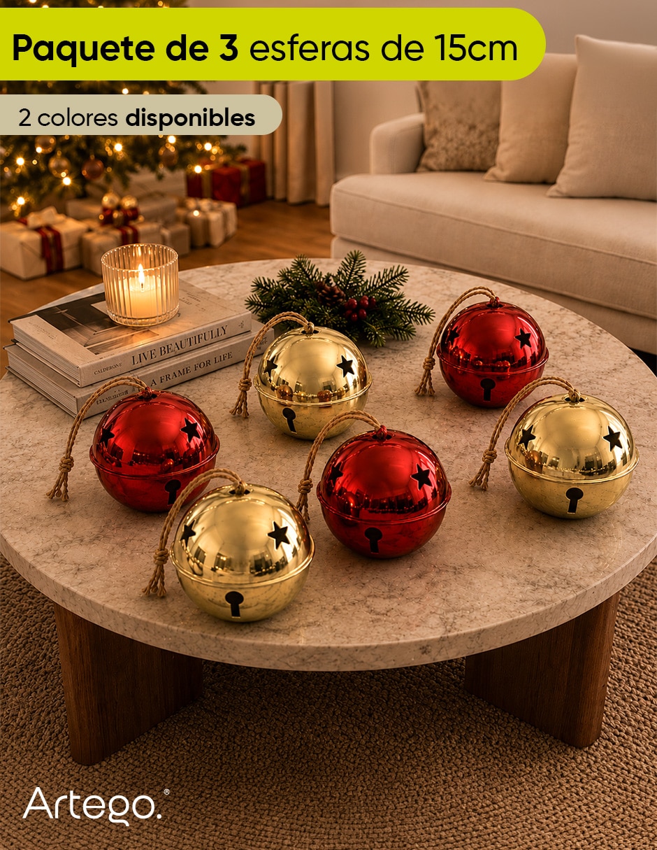 Set cascabeles navideños esferas 4