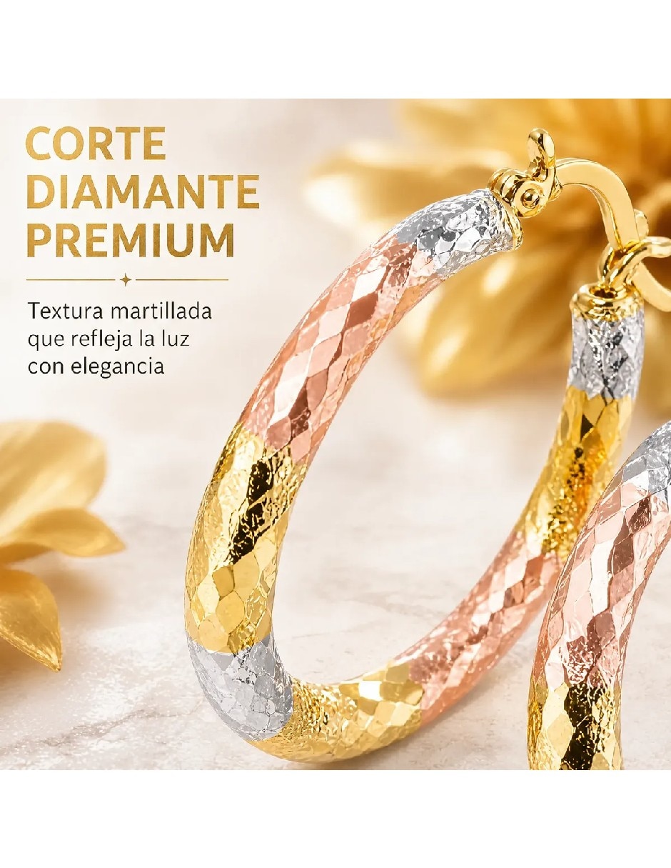 Arracadas de oro 14 K con acabado brillante 4
