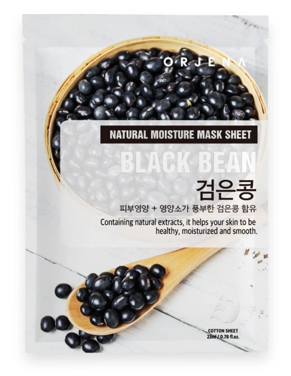 Mascarilla facial Natural Moisture Black Bean Mask Sheet para antiedad Orjena