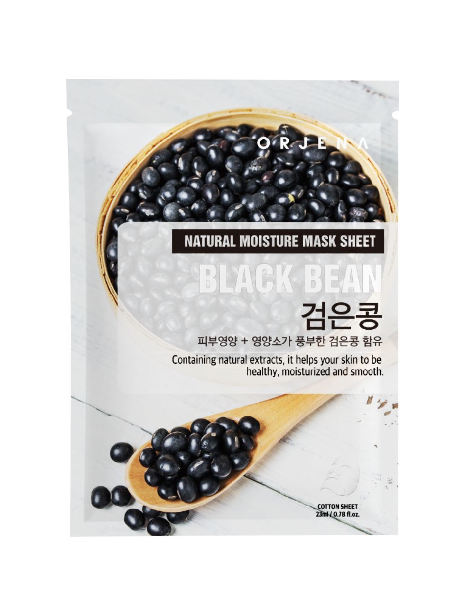 Mascarilla facial Natural Moisture Black Bean Mask Sheet para antiedad Orjena