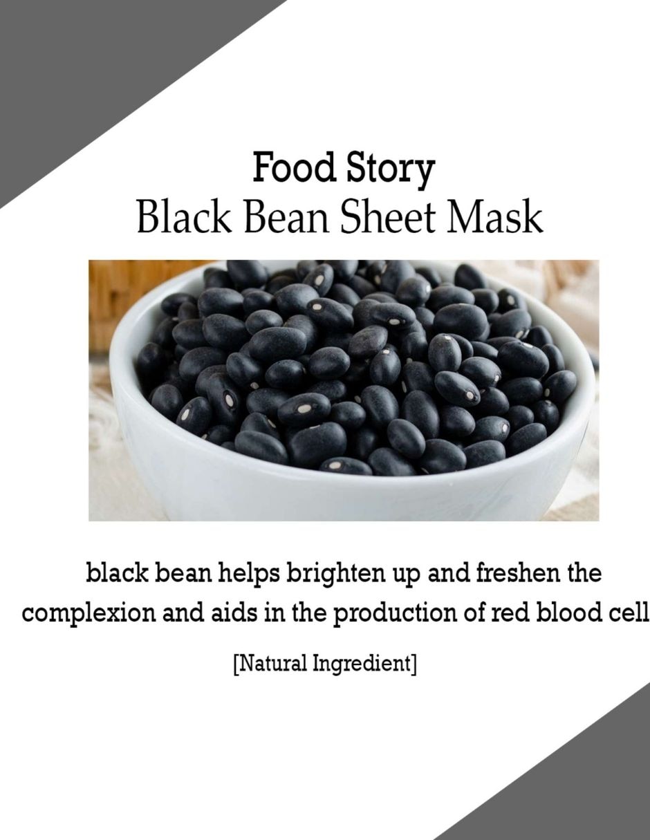 Mascarilla facial Natural Moisture Black Bean Mask Sheet para antiedad Orjena