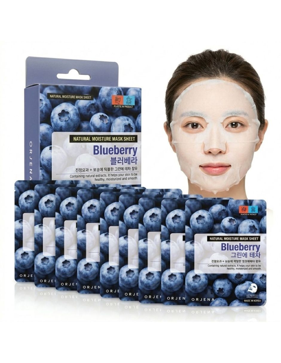 Mascarilla facial Natural Moisture Blueberry Mask Sheet para antioxidante Orjena