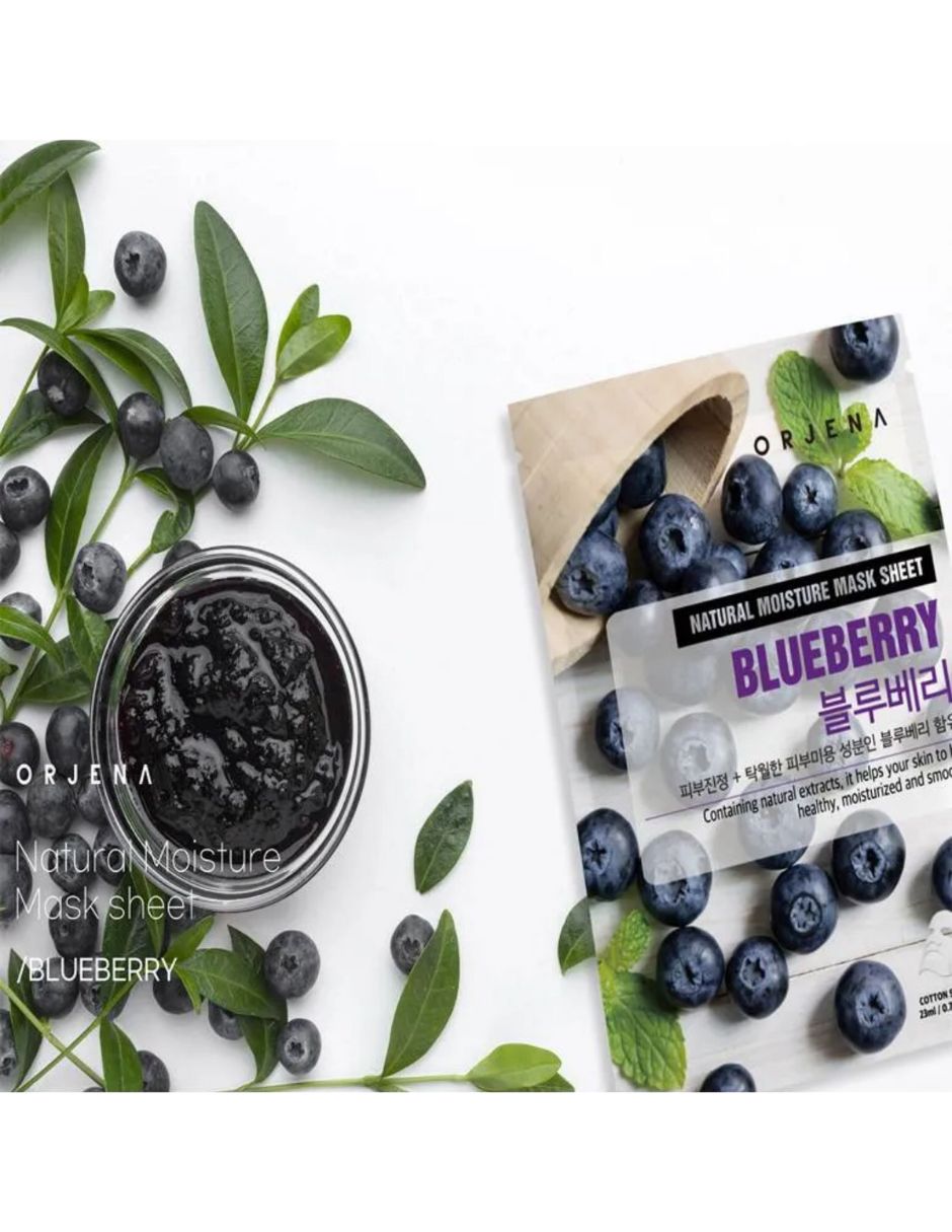 Mascarilla facial Natural Moisture Blueberry Mask Sheet para antioxidante Orjena