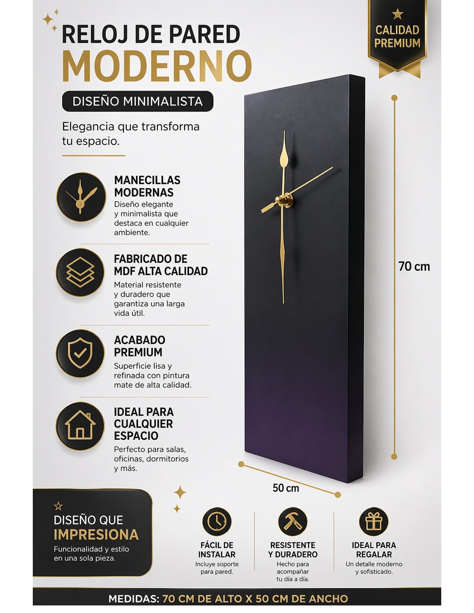 Reloj de pared de mdf 4