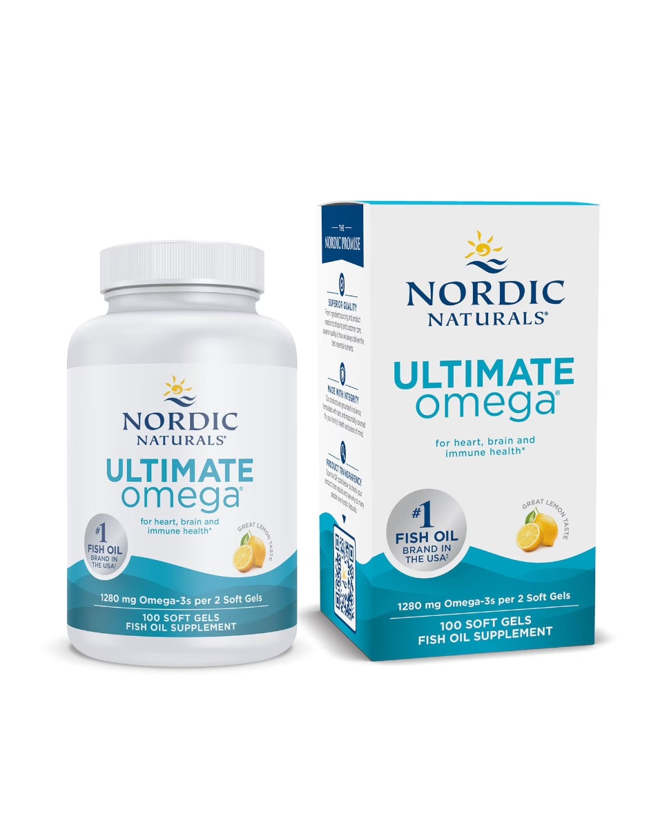 Aceite de pescado con omega 3 con EPA y DHA sabor limón de 100 cápsulas 2