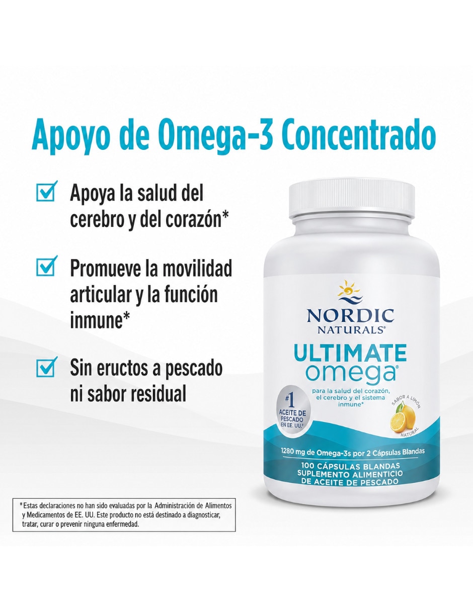 Aceite de pescado con omega 3 con EPA y DHA sabor limón de 100 cápsulas 3