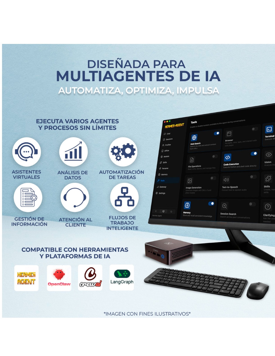 Mini PC MPCL-I716G1T Intel Core i7 Integrada 32 GB RAM 1 TB SSD 4