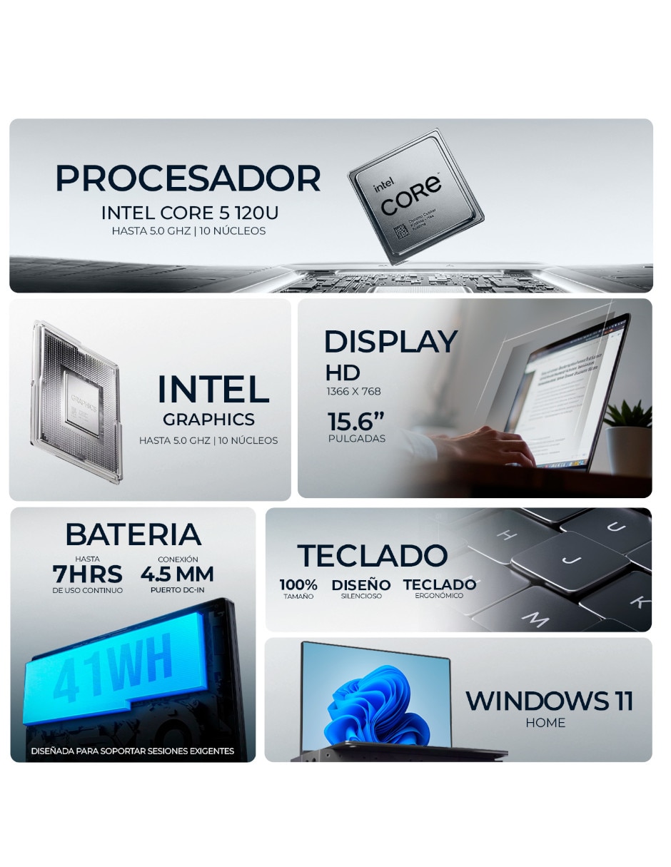 Laptop 250R-C524512 15.6 pulgadas HD Intel core 5 Integradas 24 GB RAM 512 GB SSD 2