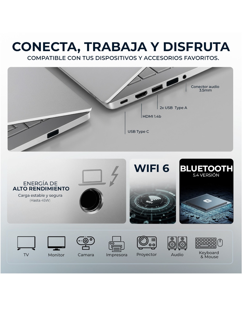 Laptop 250R-C524512 15.6 pulgadas HD Intel core 5 Integradas 24 GB RAM 512 GB SSD 6