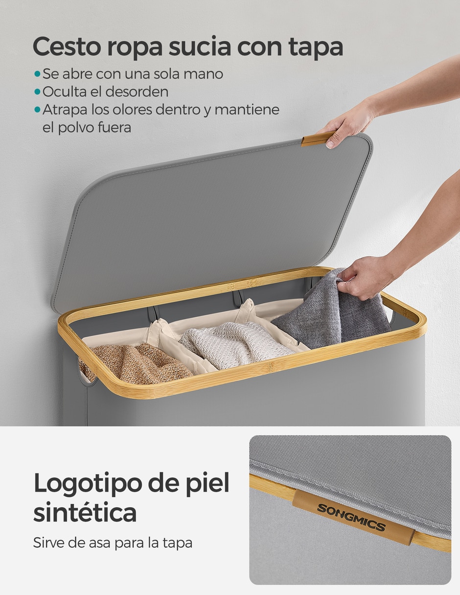 Cesto para ropa Roxanne de bambú 3