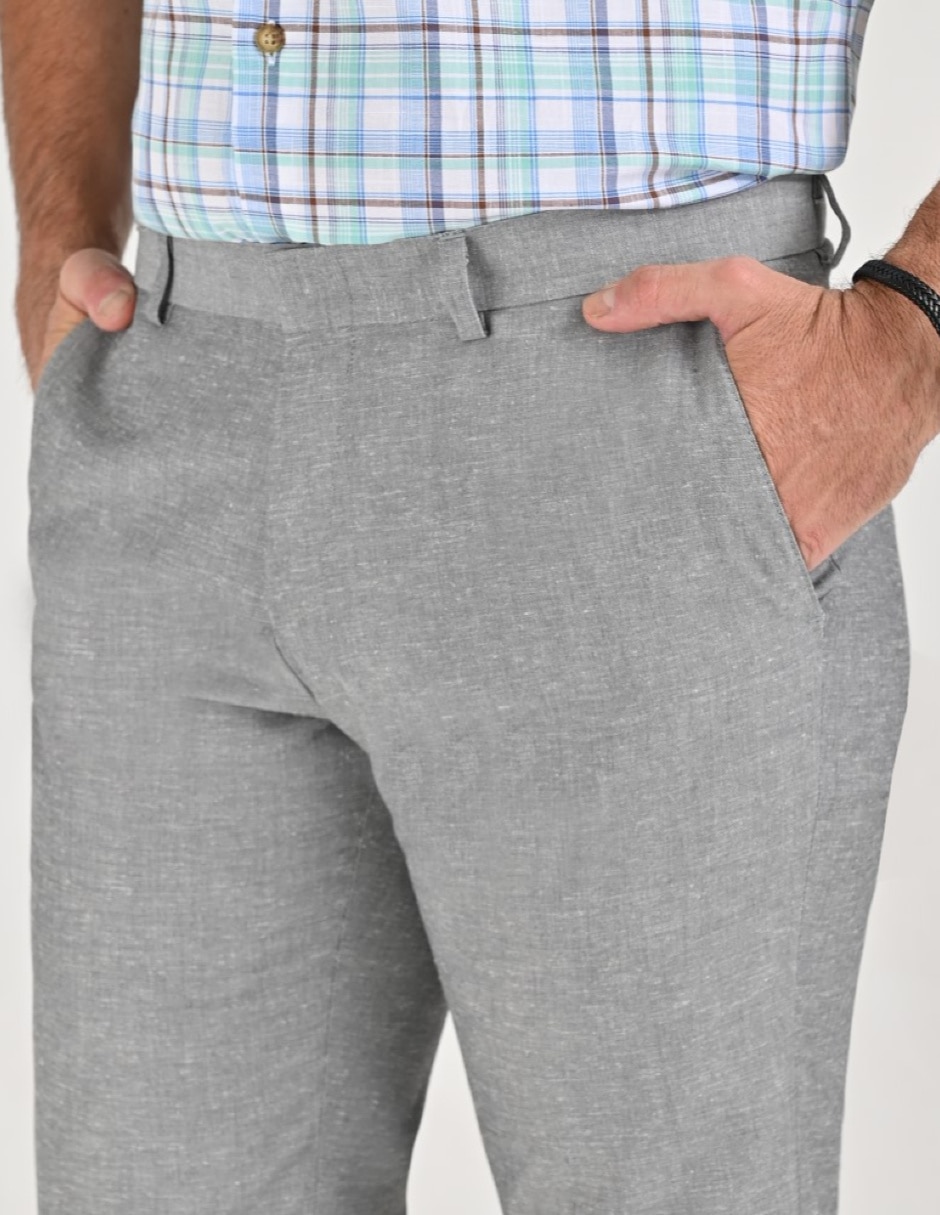 Pantalón Formal De vestir Slim Básico de Algodón y poliéster para hombre 2