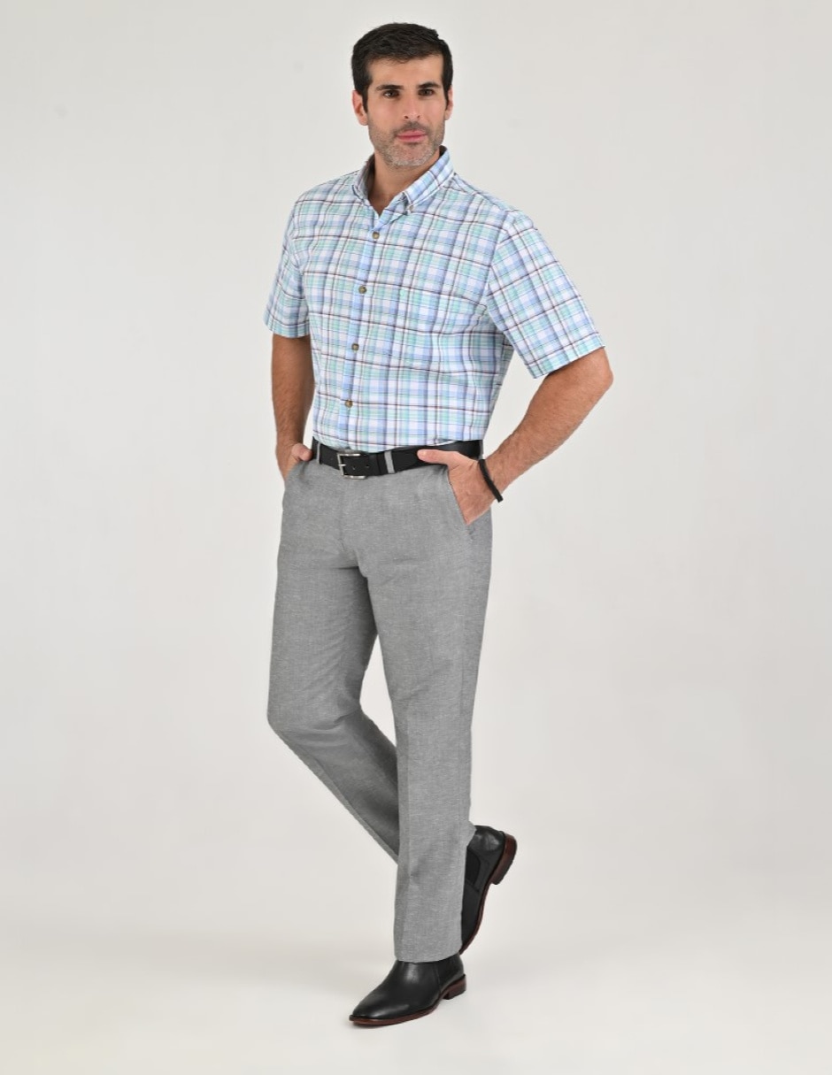 Pantalón Formal De vestir Slim Básico de Algodón y poliéster para hombre 5