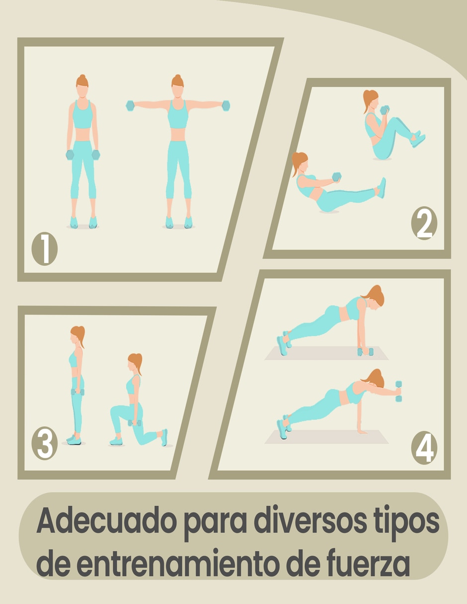 Set mancuernas de peso fijo 3 kg 2 piezas 2